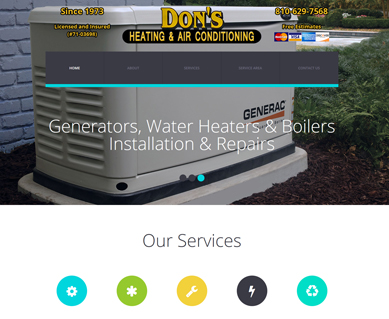 Heating and Air Conditioning Website Design Portfolio Wisconsin