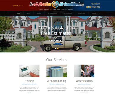 Heating and Air Conditioning Website Design Portfolio Wisconsin