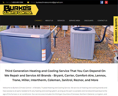 Heating and Air Conditioning Website Design Portfolio Wisconsin